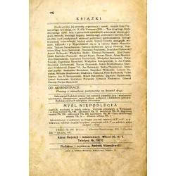 Myśl Niepodległa. R.1920. Nr 497 (1 maja 1920) / Proces Andrzeja Niemojewskiego oskarżonego o zniesławienie Adama Ronikiera