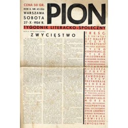 Pion. Tygodnik literacko-społeczny. R.2 (1934). Nr 43 (56) (27 października 1934)