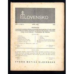 Slovensko. Mesačnik pre kultúru. 1935-1939 [konwolut 17 numerów]