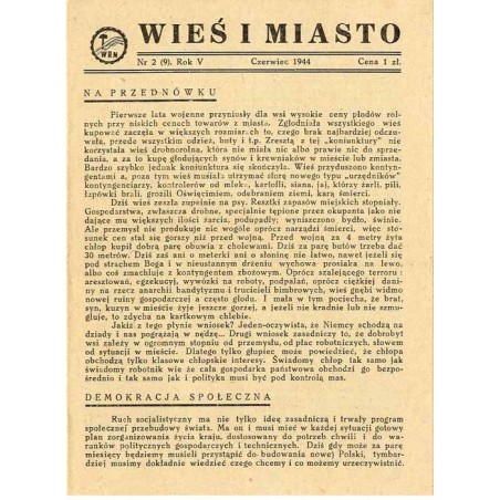 Wieś i Miasto. R. 5 (1944). Nr 2 (9) (Czerwiec 1944)