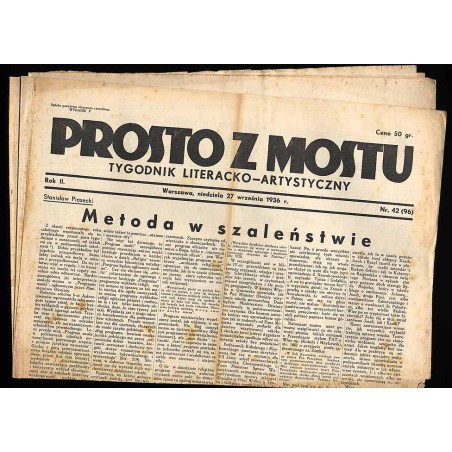 Prosto z Mostu. Tygodnik literacko-artystyczny. R.2 (1936). Nr 42 (96) (27 września 1936)
