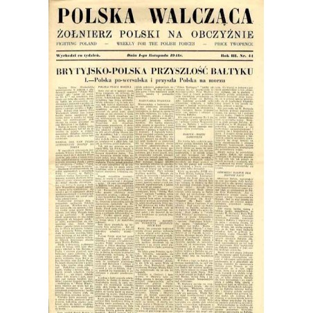 Polska Walcząca - Żołnierz polski na obczyźnie. Fighting Poland. Weekly for the Polish Forces. R.3 (1941). Nr 44 (1 listopada 19