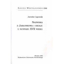 Nazwiska z Jabłonkowa i okolic u schyłku XVII wieku
