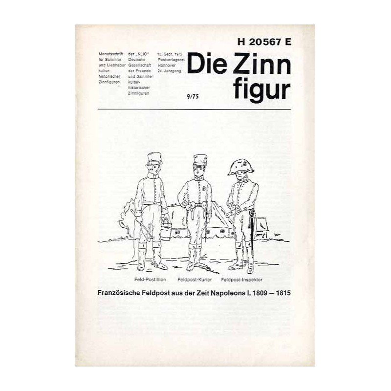 Die Zinnfigur. Monatsschrift für Sammler und Liebhaber kulturhistorischer Zinnfiguren. 24. Jahrgang (1975). Nr 9 (15. September