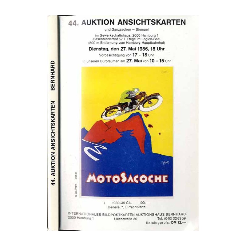 [Martin Bernhard] 44. Auktion Ansichtskarten und Ganzsachen  Stempel im Gewerkschaftshaus, 2000 Hamburg 1. Dienstag, den 27. Mai
