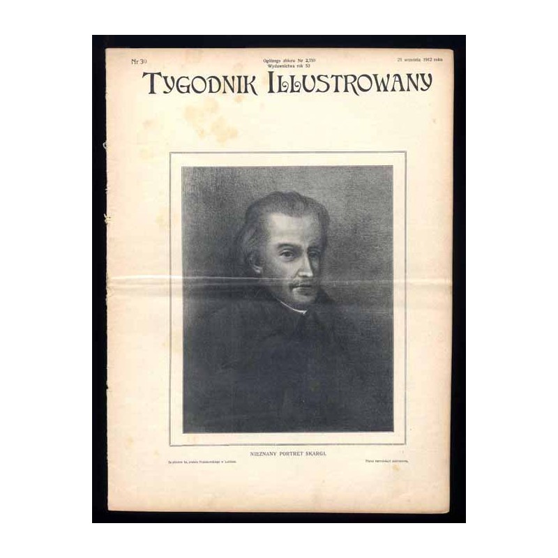 Tygodnik Ilustrowany. R. 53 (1912). Nr 39 (2759) (28 września 1912) / Piotr Skarga / nekrolog Julian Wieniawski (Jordan)