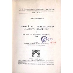 Z badań nad przeszłością dialektu śląskiego. I: Der hoch- und plattpolnische Reisegefährte 1804