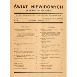 Świat Niewidomych (Le Monde des Aveugles). R.2 (1936). Nr 1 (kwiecień 1936)