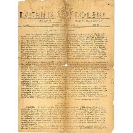 Dziennik Polski. Organ demokratyczny. R. 4 (1943). Nr 533 (17 czerwca 1943)
