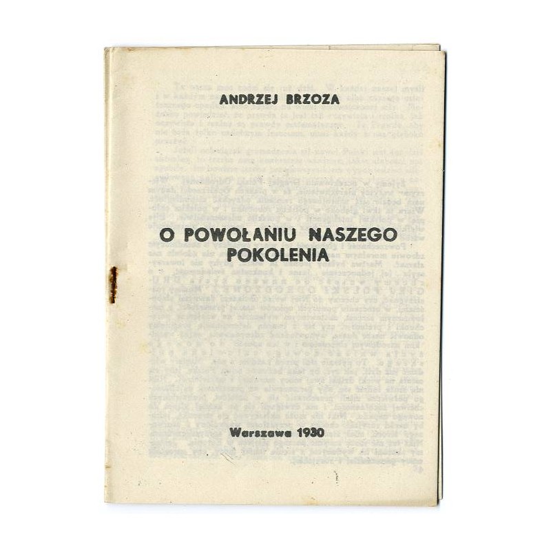 O powołaniu naszego pokolenia