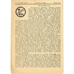 WRN [Wolność Równość Niepodległość]. R. 5 (1943). Nr 24 (130) (10 grudnia 1943)
