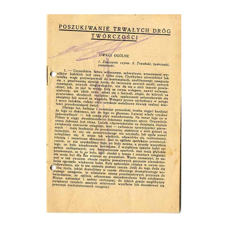 Poszukiwanie trwałych dróg twórczości