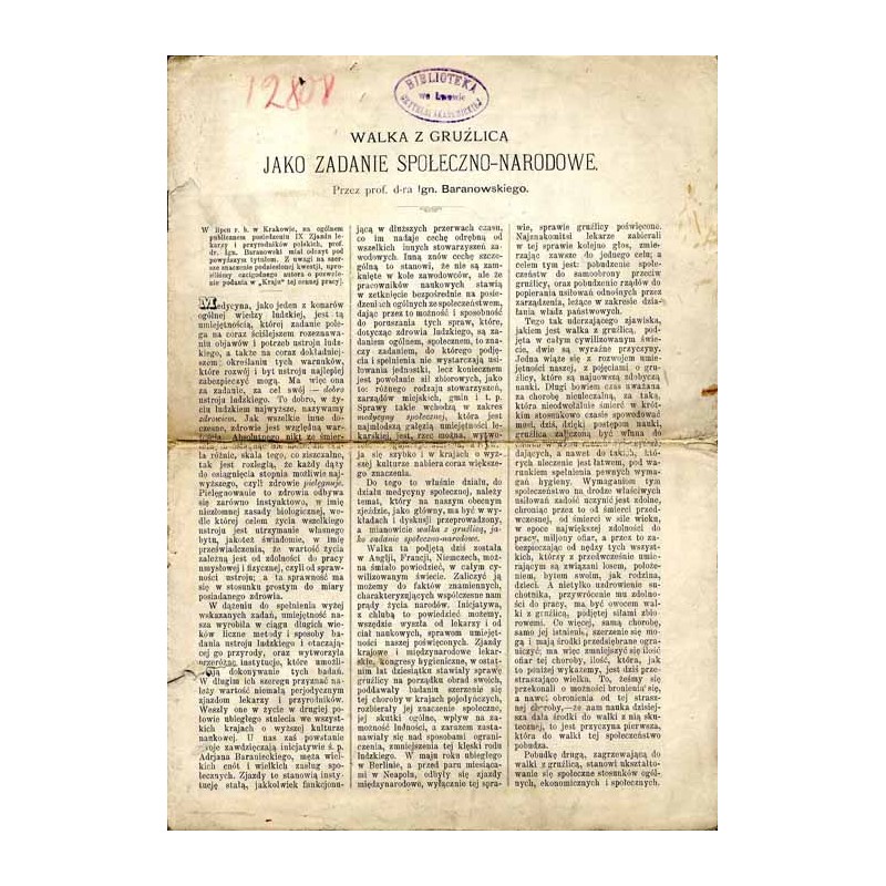 Walka z gruźlicą jako zadanie społeczno-narodowe