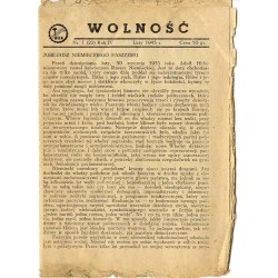 Wolność. [Wolność Równość Niepodległość]. R. 4 (1943). Nr 1 (22) (Luty 1943)