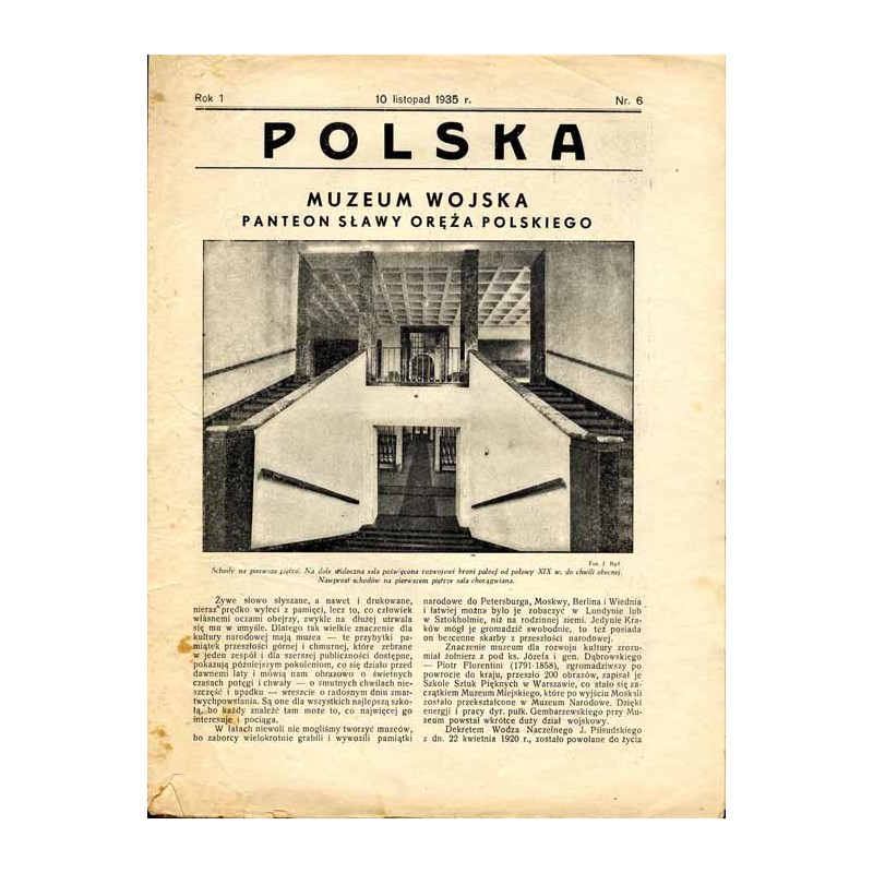 Polska. R.1 (1935). Nr 6 (10 listopad 1935). Muzeum Wojska Polskiego Panteon Sławy Oręża Polskiego