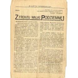 Z Frontu Walki Podziemnej. Biuletyn informacyjny. R. 1 (1943). Nr (9 grudnia 1943)