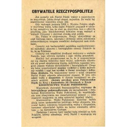 Obywatele Rzeczypospolitej! [Inc.:] "Już czwarty rok Naród Polski walczy z najsroższym ze wszystkich, jakim dotąd ulegał, najazd