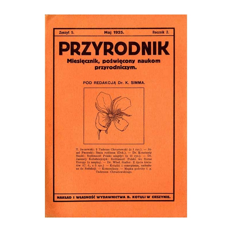 Przyrodnik. Miesięcznik, poświęcony naukom przyrodniczym. R. 2 (1925). Z.5 (Maj 1925)