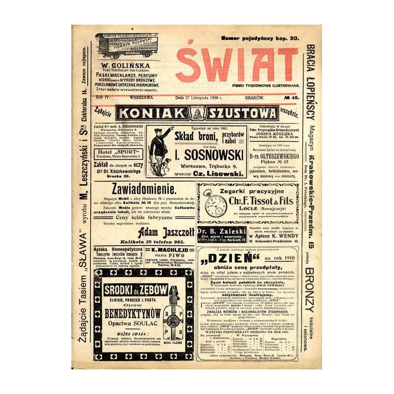 Świat. Pismo tygodniowe ilustrowane. R. 4 (1909). Nr 48 (27 listopada 1909) / Poznań Wystawa "Sztuki" / Dahomej / Zygmunt Krasiń