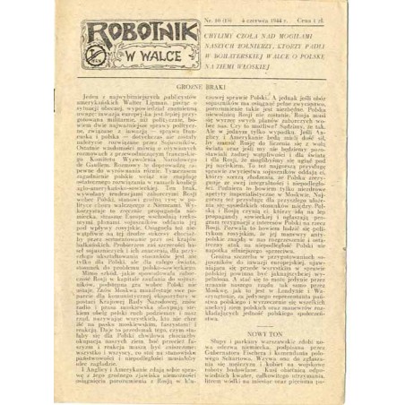 Robotnik w Walce. R. 2 (1944). Nr 10 (18) (4 czerwca 1944)