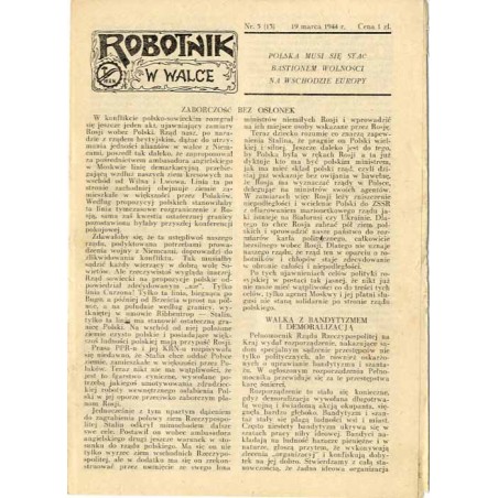 Robotnik w Walce. R. 2 (1944). Nr 5 (13) (19 marca 1944)
