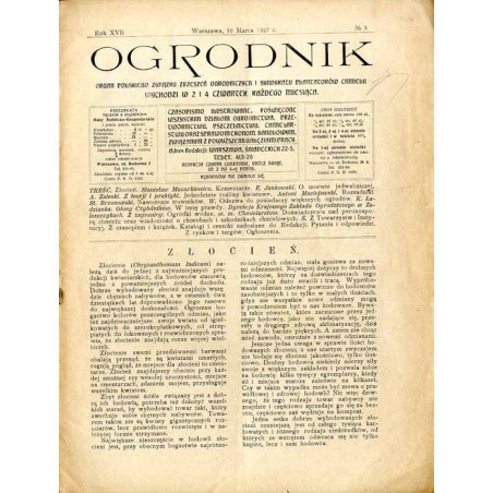 Ogrodnik. Organ Polskiego Związku Zrzeszeń Ogrodniczych i Syndykatu Plantatorów Chmielu. R.17 (1927). Nr 5 (10 marca 1927)