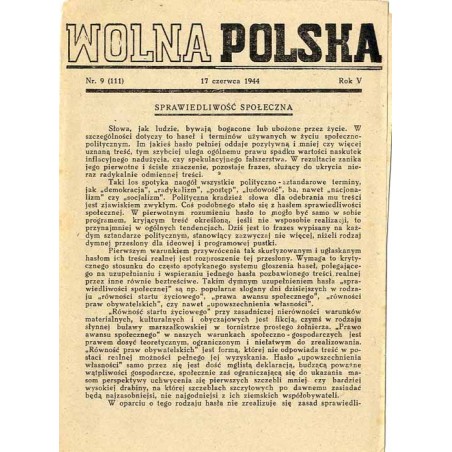 Wolna Polska. R. 5 (1944). Nr 9 (111) (17 czerwca 1944)