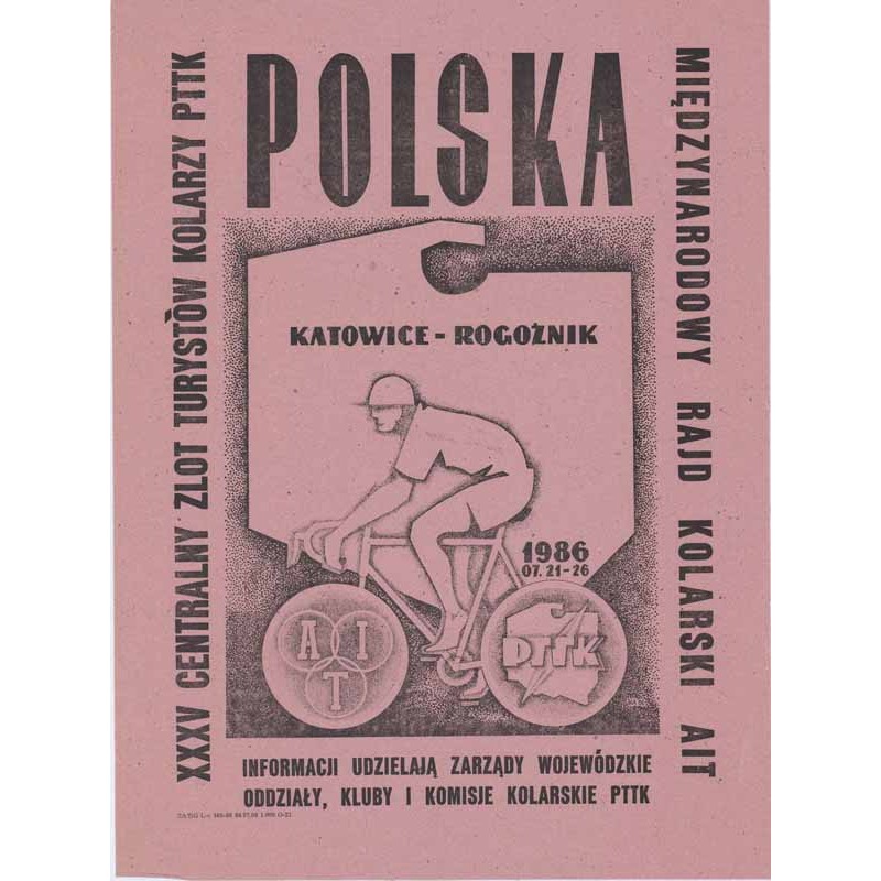 Polska Katowice - Rogoźnik 1986 07.21-26 XXXV Centralny Zlot Turystów Kolarzy PTTK Międzynarodowy Rajd Kolarski AIT