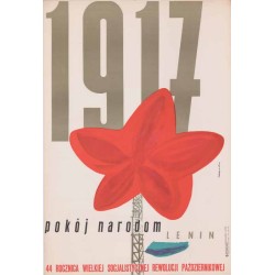 1917 44 rocznica Wielkiej Socjalistycznej Rewolucji Październikowej. Pokój narodom Lenin