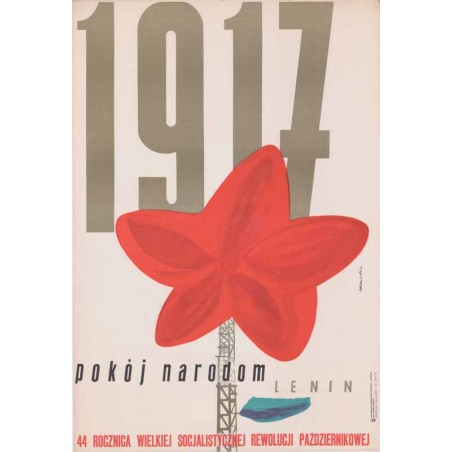 1917 44 rocznica Wielkiej Socjalistycznej Rewolucji Październikowej. Pokój narodom Lenin