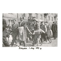 Bialystok. 1 May 1953 y. / Rewers: Bialystok. The group of Jews. Manifestation of 1 May 1953 y. T. Wiśniewski Collection.