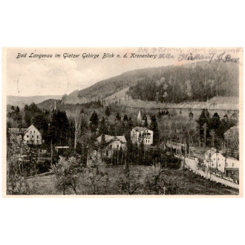 Bad Langenau im Glatzer Gebirge. Blick n. d. Kronenberg