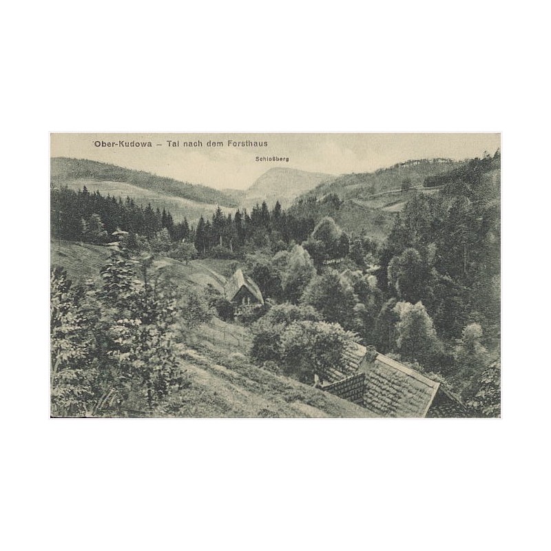 Ober Kudowa - Tal nach dem Forsthaus. Schloßberg