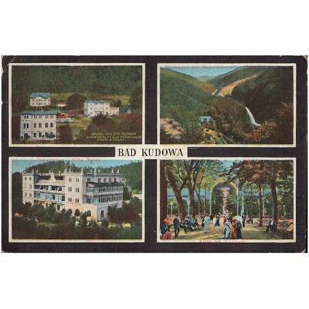 Bad Kudowa. Gruss aus Bad Kudowa. Schlossberg mit Villa Friedrichshof, Aurora & Regina. Sanatorium Villa Maria. Forsthaus mit He