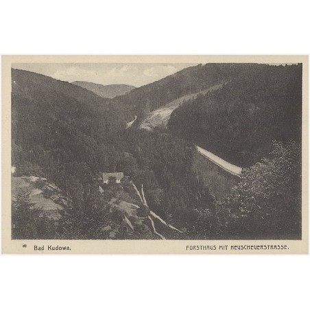 Bad Kudowa. Forsthaus mit Heuscheuerstrasse