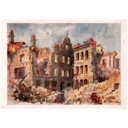 Warszawa zburzona przez Niemców podczas Powstania 1944 [...] Kanonia. Ruiny Muzeum Archidiecezjalnego. W. Chmielewski pinx.