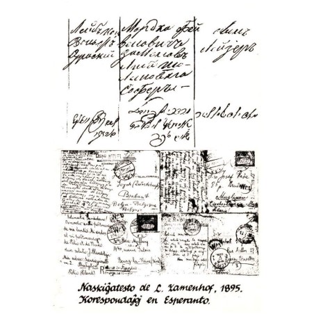 Naskiĝatesto de L. Zamenhof, 1895. Korespondaĵoj en Esperanto. / Rewers: Naskiĝatesto de L. Zamenhof, 1859 en la lingvoj rusa ka