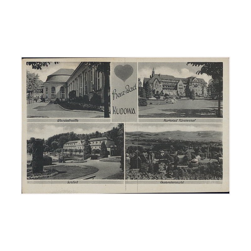 Herz-Bad Kudowa. Wandelhalle. Schloß. Kurhotel Fürstenhof. Gesamtansicht