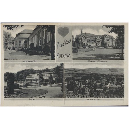 Herz-Bad Kudowa. Wandelhalle. Schloß. Kurhotel Fürstenhof. Gesamtansicht