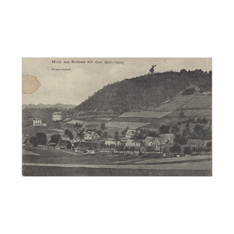 Motiv aus Kudowa mit dem Schloßberg. Friedrichshof