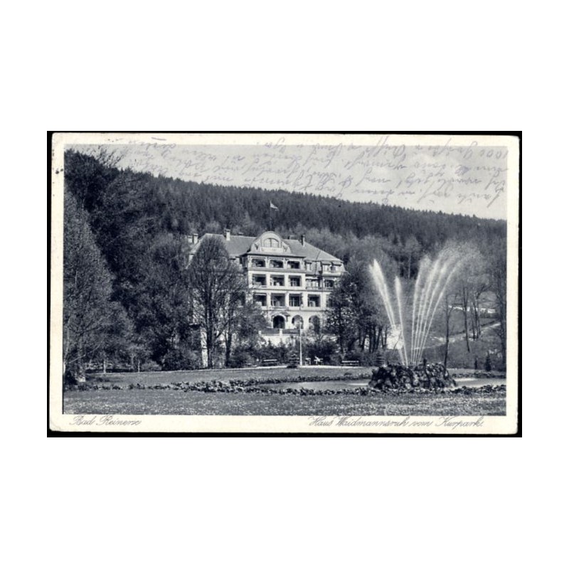 Bad Reinerz. Haus Waidmannsruh vom Kurpark