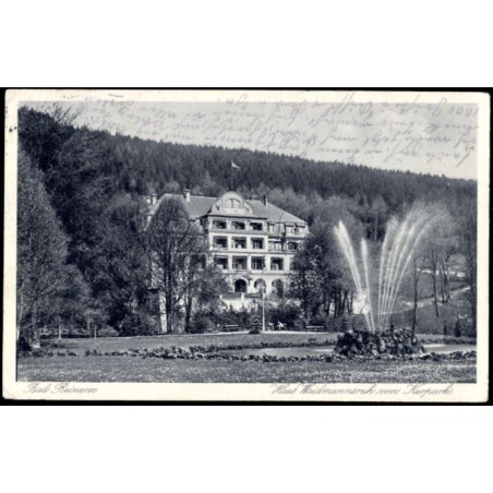 Bad Reinerz. Haus Waidmannsruh vom Kurpark
