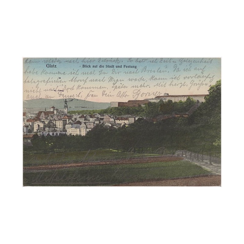 Glatz. Blick auf die Stadt und Festung