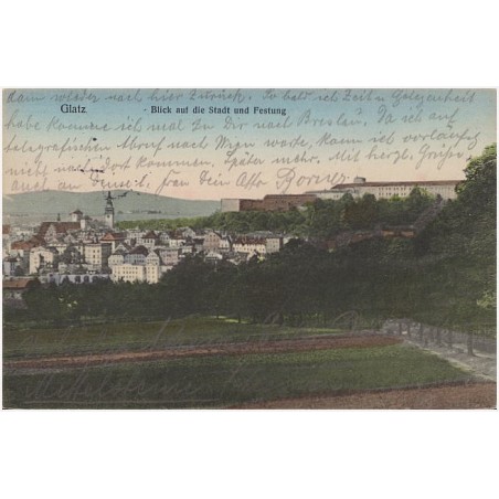 Glatz. Blick auf die Stadt und Festung