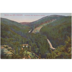 Gruss aus Bad Kudowa. Forsthaus mit Heuscheuer-Strasse