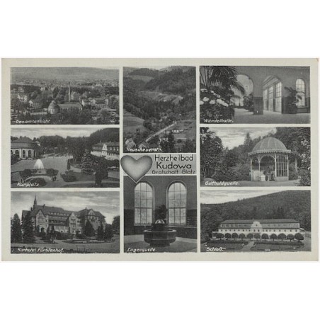 Herzheilbad Kudowa Grafschaft Glatz. Gesamtansicht. Kurplatz. Kurhotel Fürstenhof. Heuscheuerstr. Eugenquelle. Wandelhalle. Gott