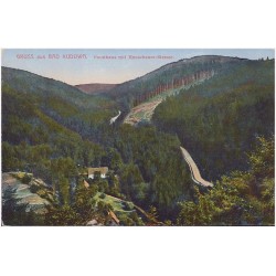 Gruss aus Bad Kudowa. Forsthaus mit Heuscheuer-Strasse