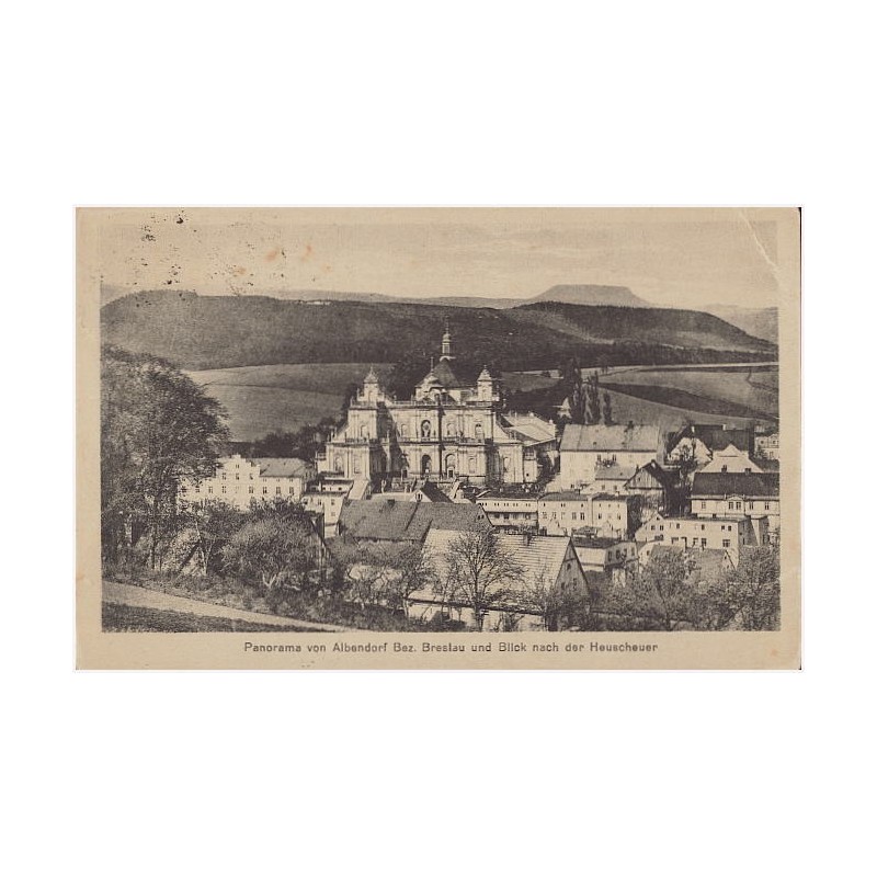 Panorama von Albendorf Bez. Breslau und Blick nach der Heuscheuer