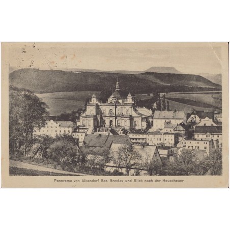 Panorama von Albendorf Bez. Breslau und Blick nach der Heuscheuer