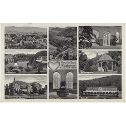 Herzheilbad Kudowa Grafschaft Glatz. Gesamtansicht. Kurplatz. Kurhotel Fürstenhof. Heuscheuerstr. Eugenquelle. Wandehalle. Gotth
